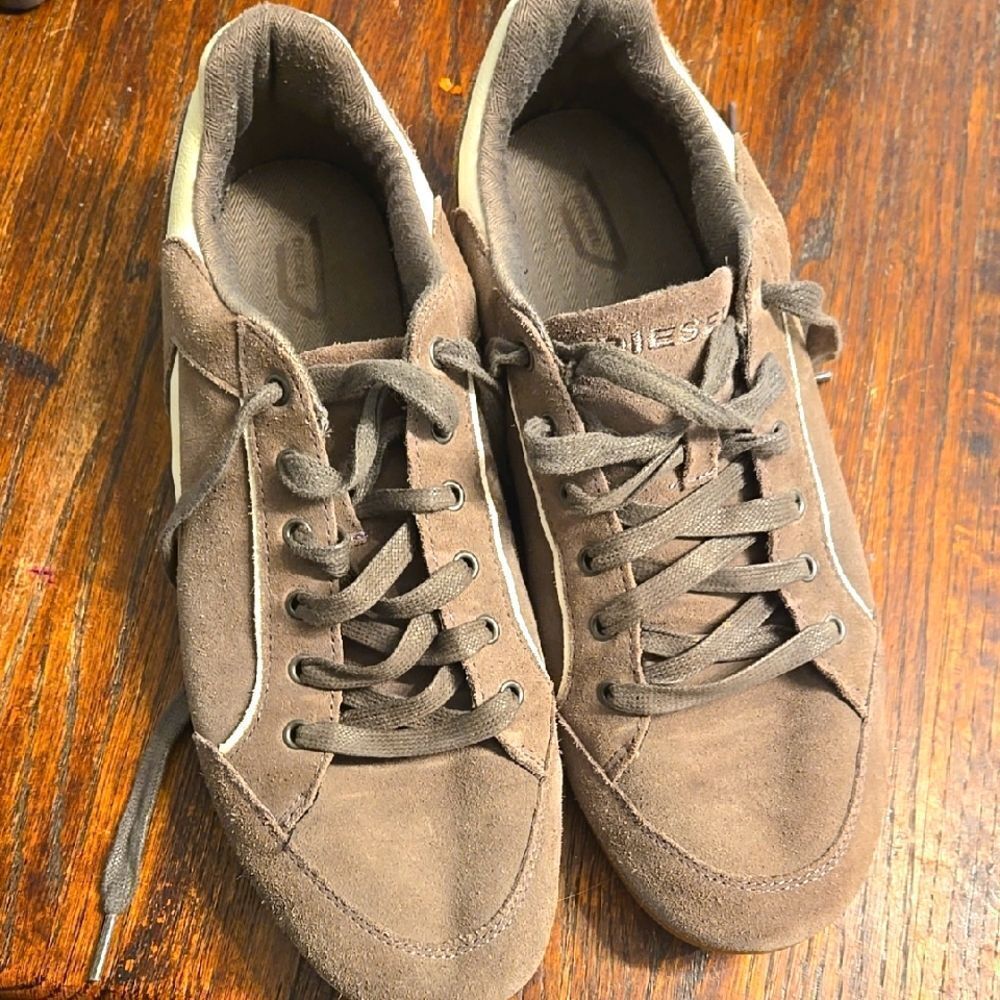 Diesel Brown Sneakers with Suede Finish and Low-Top Design vintage
